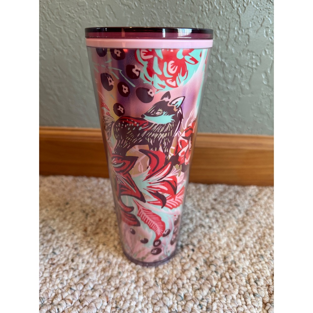 Starbucks 2022 Enchanted Forest Fox Mushroom Cup Tumbler 24 oz